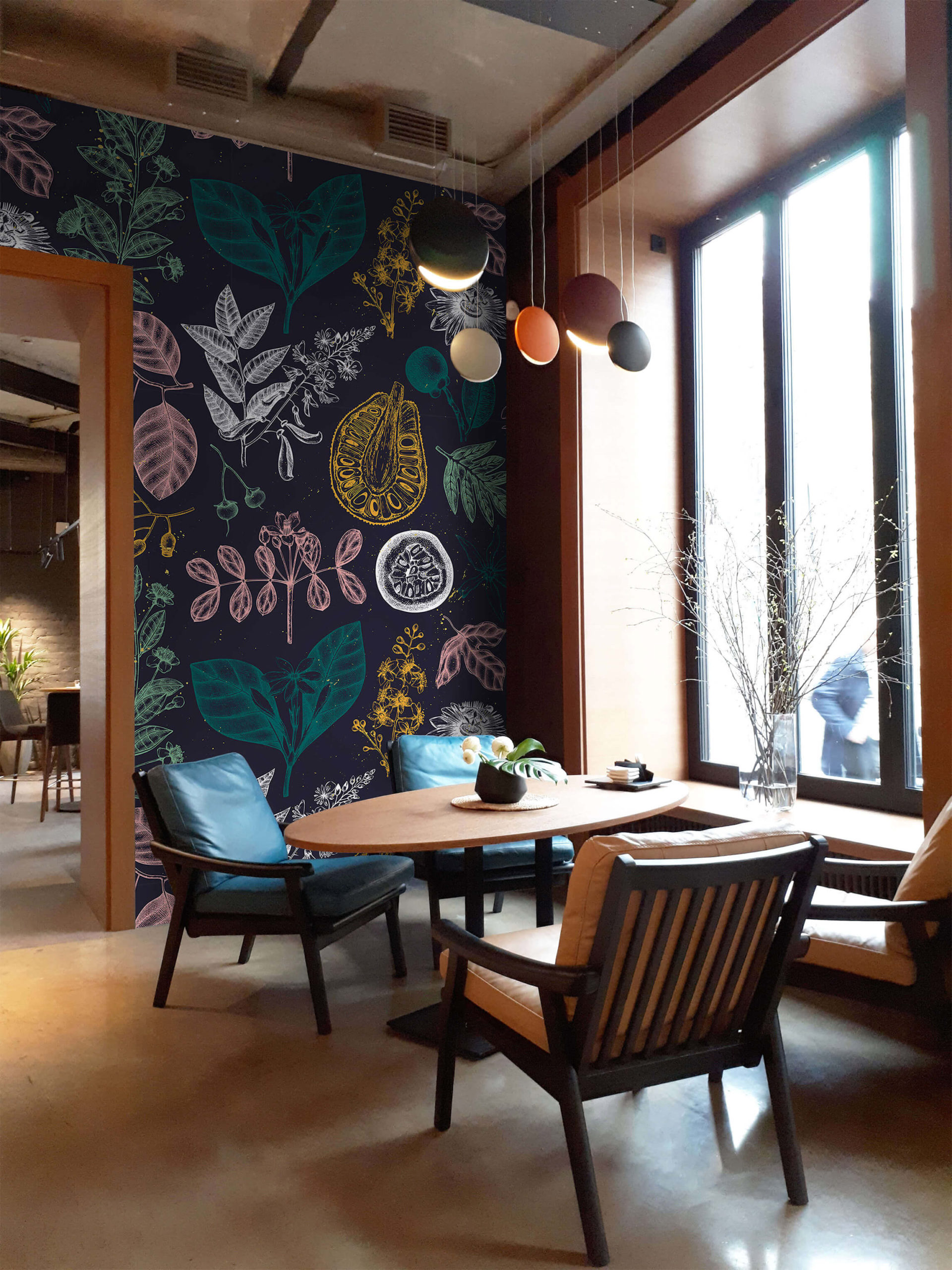 Papier peint n04 fruits acidulées violet espaces publics