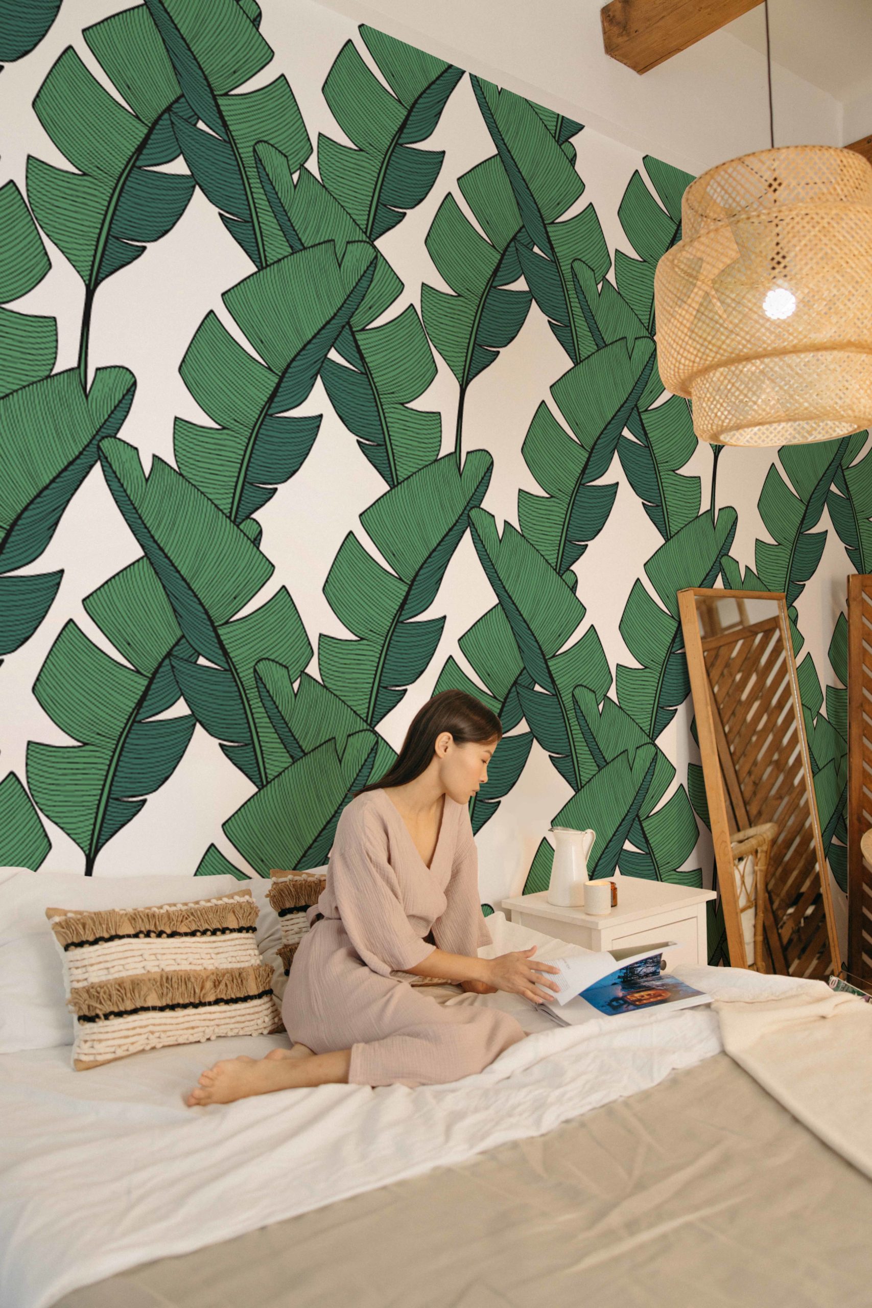 N25 hojas de plátano verde floral N25 hojas de plátano verde floral