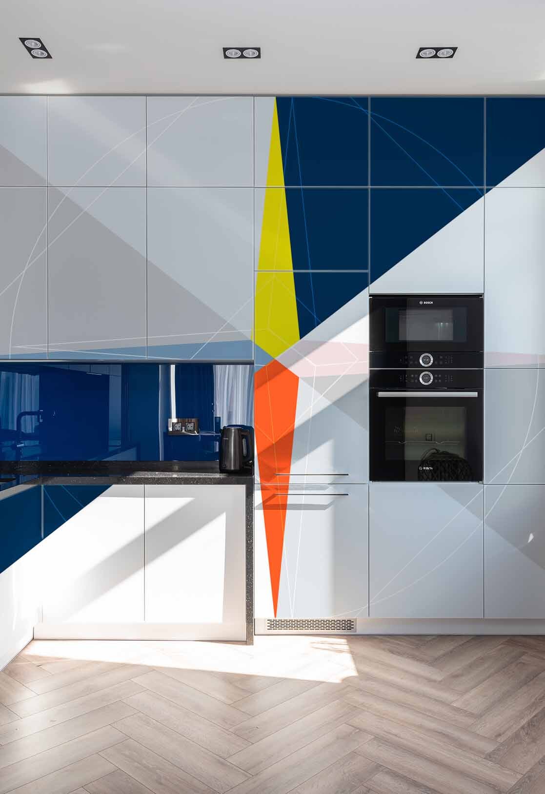 N13 Graphic Wallpaper Compass Rose Graphic Colorful Kitchen