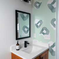 Wallpaper n29 round geometric shapes sea green bathroom