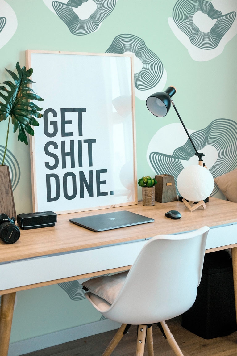 Papel pintado n29 formas geométricas agua verde oficina Papel pintado n29 formas geométricas agua verde oficina