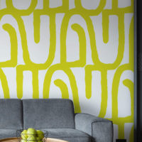 papel pintado n14 verde formas gráficas sala de estar