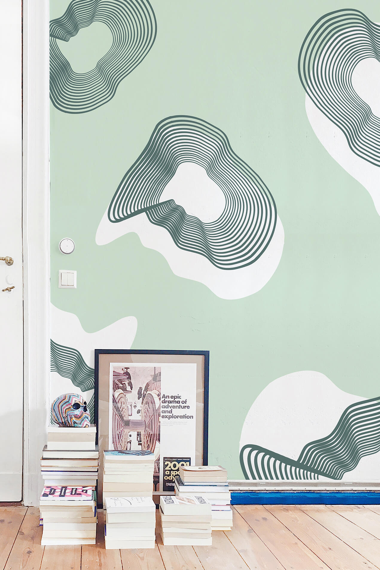 Wallpaper n29 round geometric shapes sea green entrance