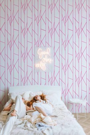 N39 papel pintado original de rayas rosas para el dormitorio