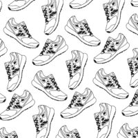 N31 Black and White Sport Urban Sneakers Pattern Wallpaper