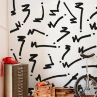 black and white graffiti design wallpaper