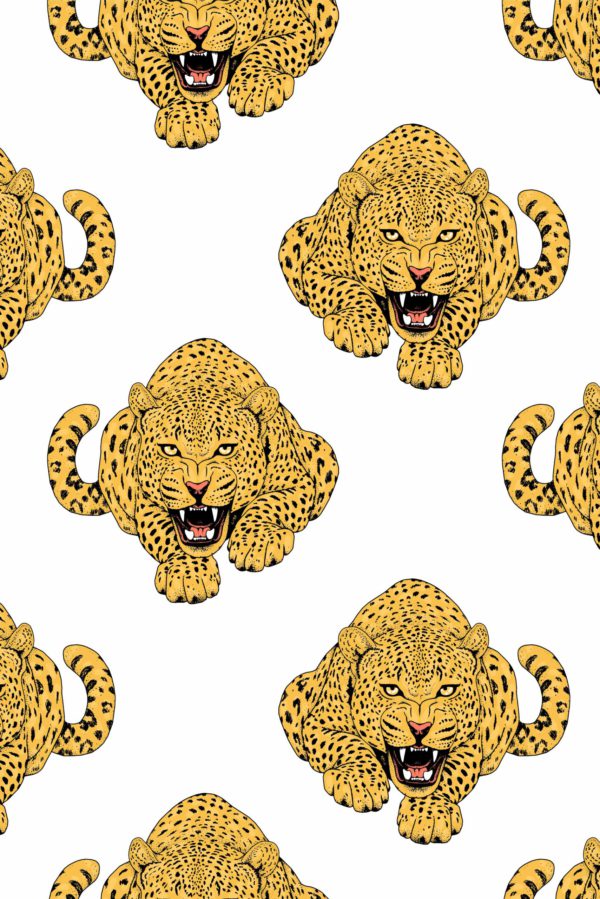 n41 amarillo salvaje patrón leopardo animal pop art