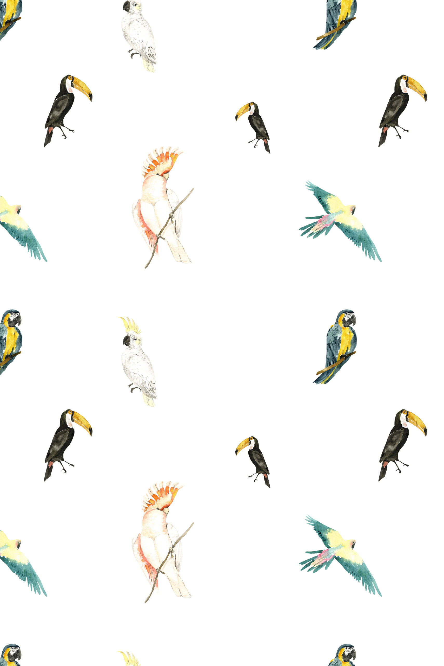 Vintage Tropical Birds Pattern N48 Wallpaper Vintage Tropical Birds Pattern N48 Wallpaper