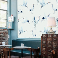 papel pintado nº 46 pájaros acuarela naturaleza espacios públicos