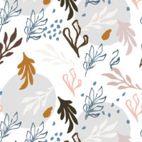 Wallpaper No. 51 Round Leaf Seaweed Colorful Pattern