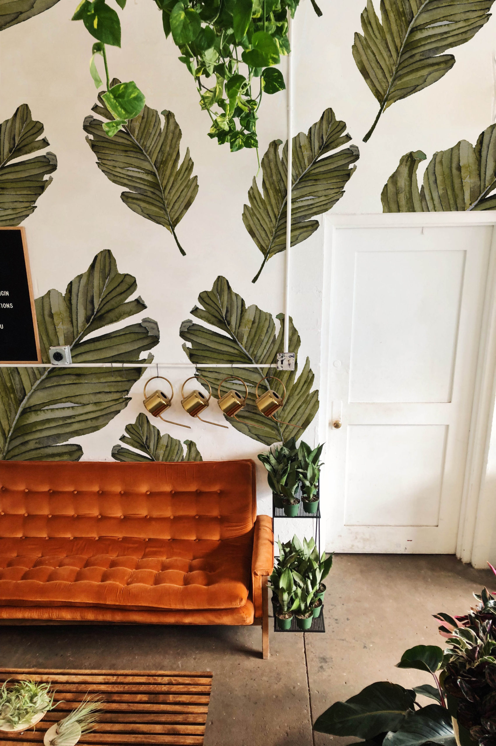 n63 papel pintado de hojas de acuarela