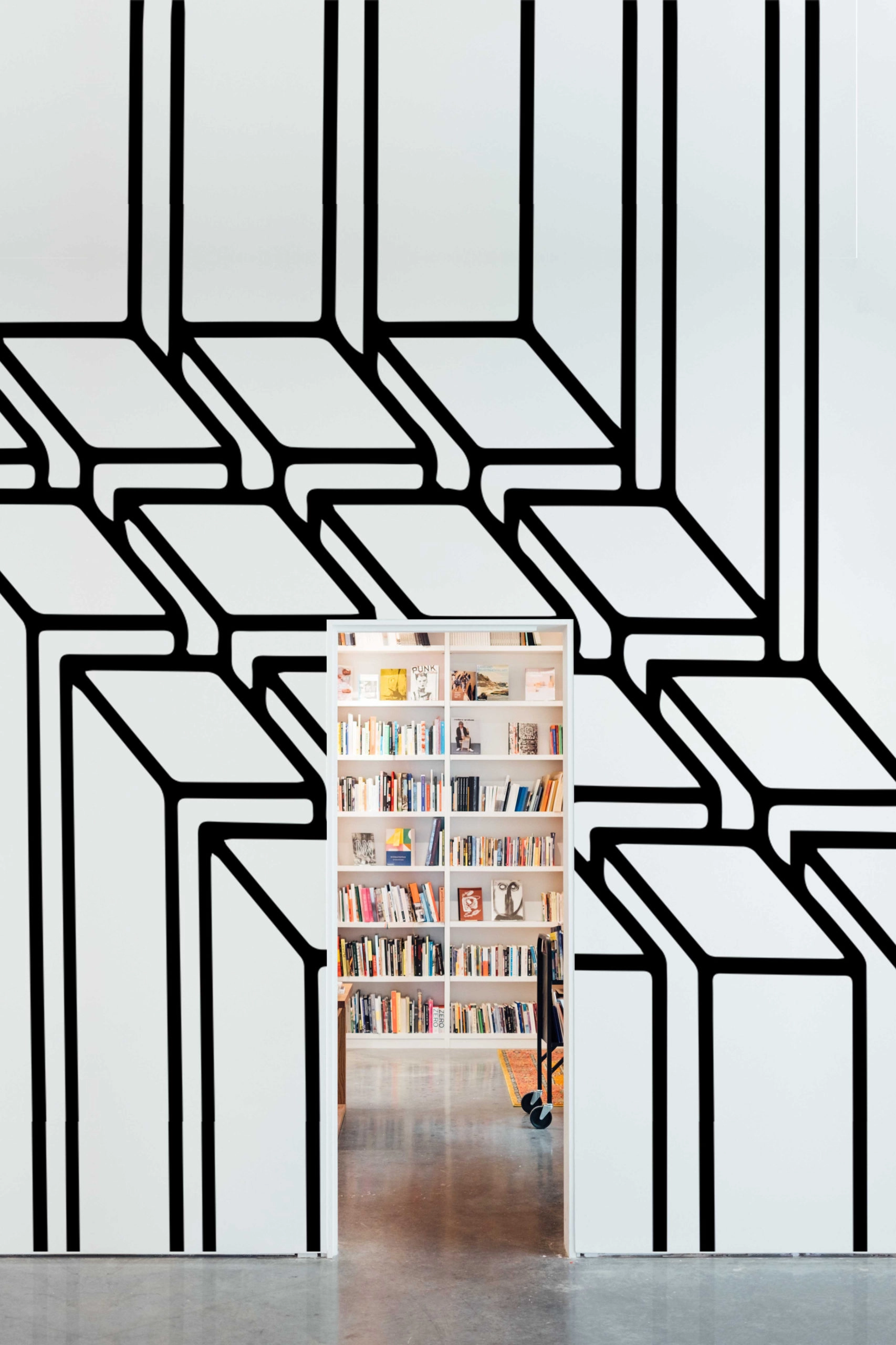 papel pintado nº 66 papel pintado n°66 ilusión óptica contemporánea blanco y negro