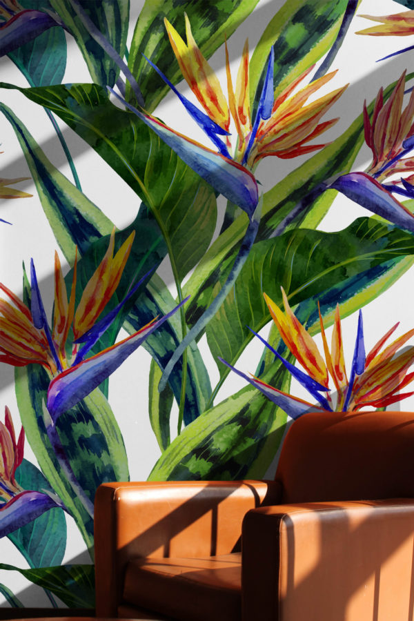 papel pintado n78 elegantes plantas tropicales sala de estar