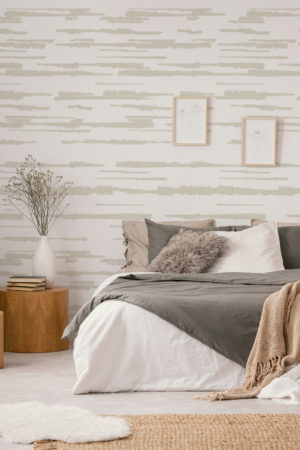 papel pintado nº 80 ondas gráficas dormitorio beige