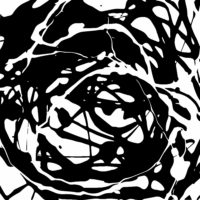 Panoramic wallpaper painting in black and white