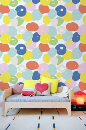 Papel pintado para la habitación de los niños N103 burbujas multicolores pop