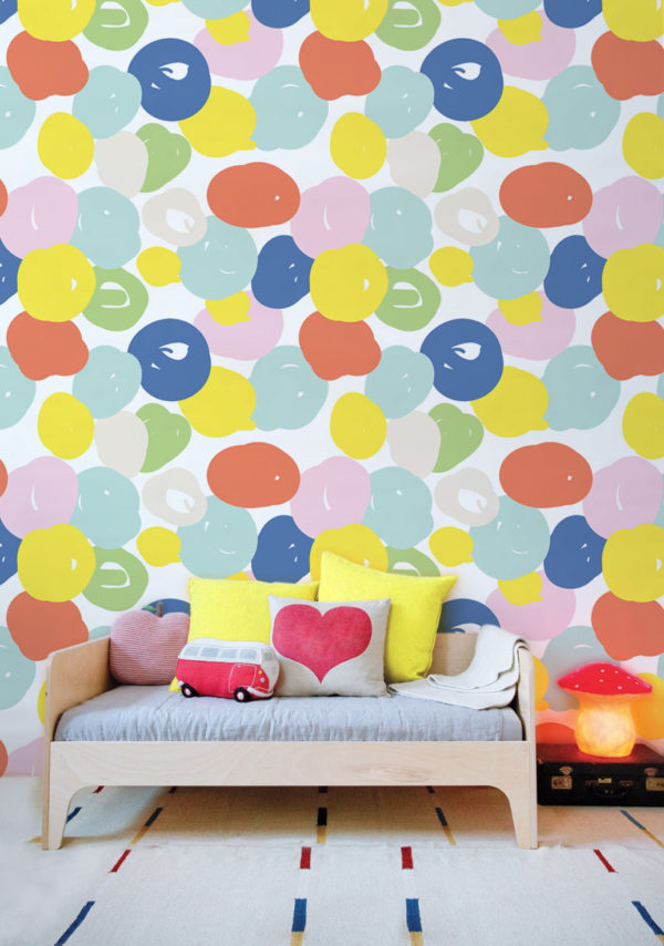 Papel pintado para la habitación de los niños N103 burbujas multicolores pop