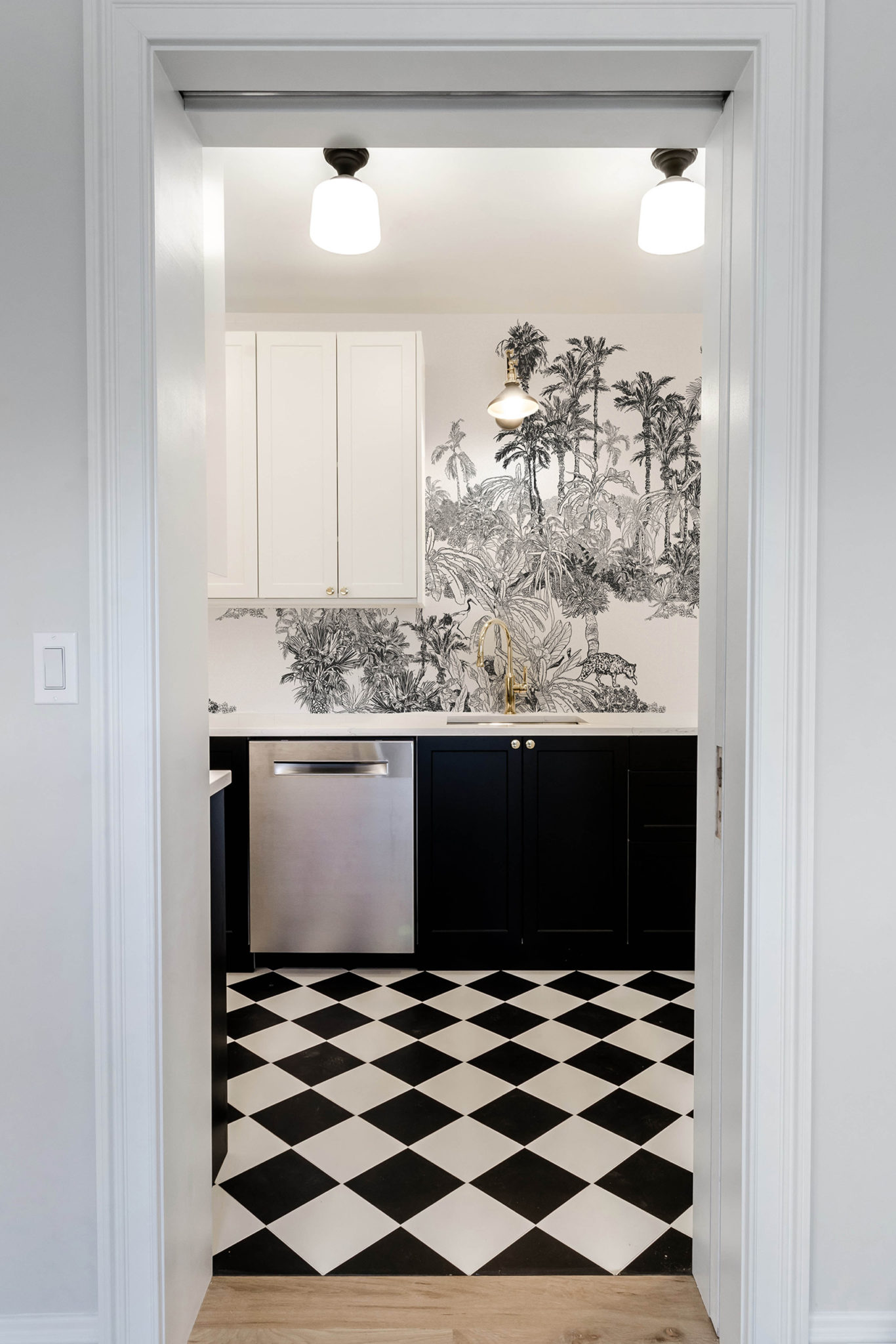 papel pintado n90 cocina panorámica tropical en blanco y negro papel pintado n90 cocina panorámica tropical en blanco y negro