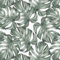 Wallpaper n132 tropical leaves watercolor pattern