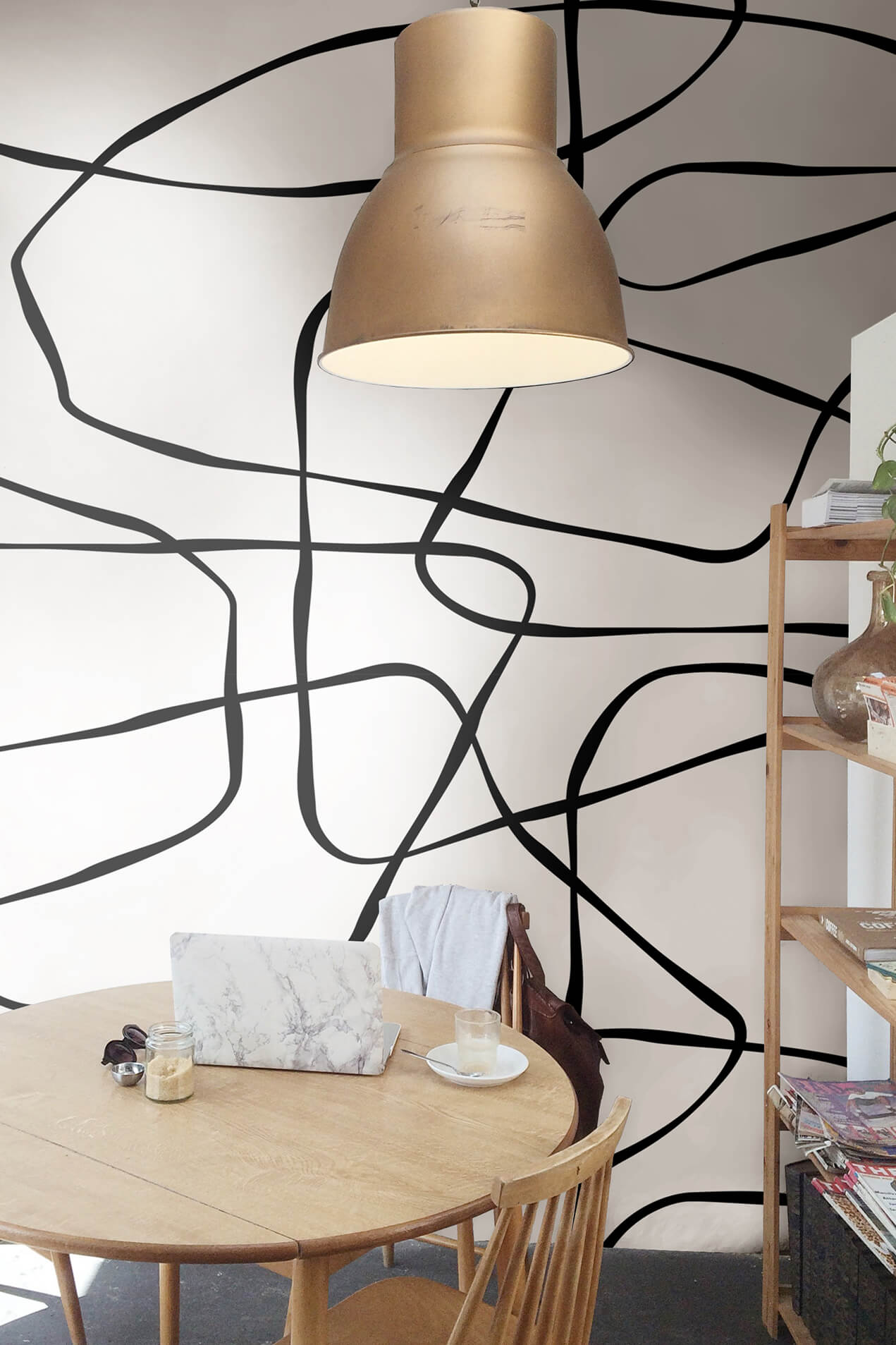 Wallpaper N23 Drawing Modern Lines Black and White Public Spaces Wallpaper N23 Drawing Modern Lines Black and White Public Spaces
