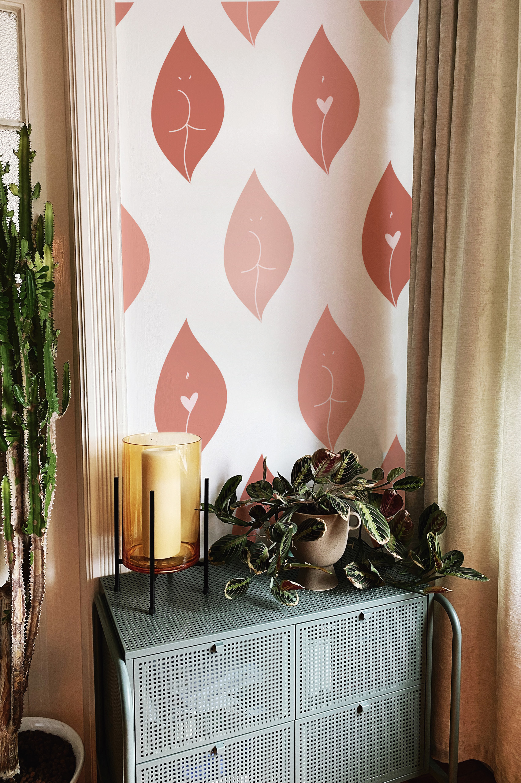 Wallpaper n159 femininity terracotta corner dresser Wallpaper n159 femininity terracotta corner dresser