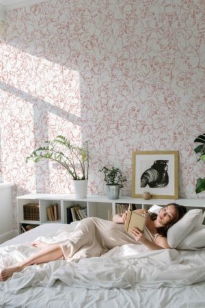 Papel pintado n150 parejas amorosas dormitorio terracota
