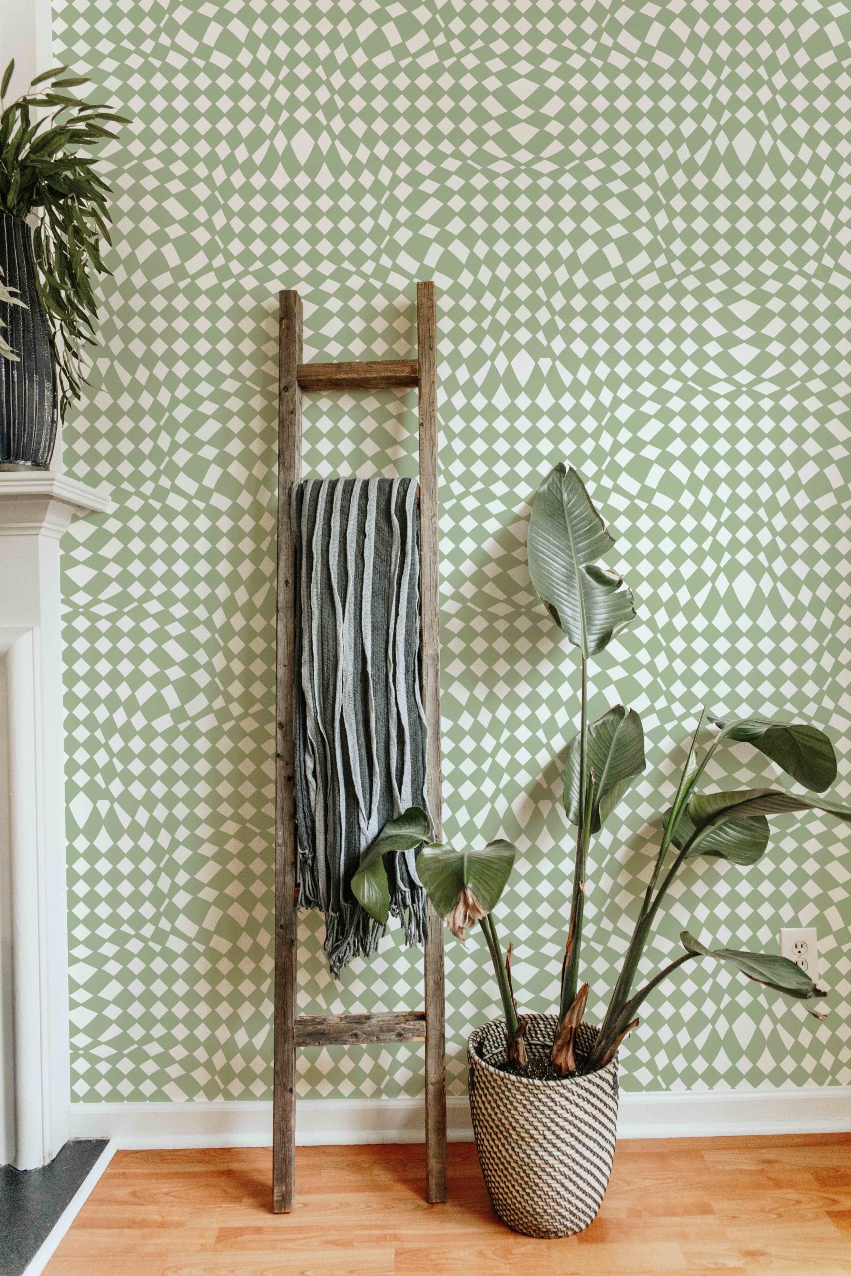 Papel pintado n153 ondas retro psicodélicas salón verde Papel pintado n153 ondas retro psicodélicas salón verde