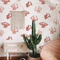 Papel pintado de silueta femenina con pelo