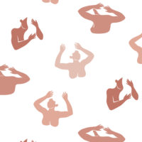 Papel pintado de silueta femenina con pelo