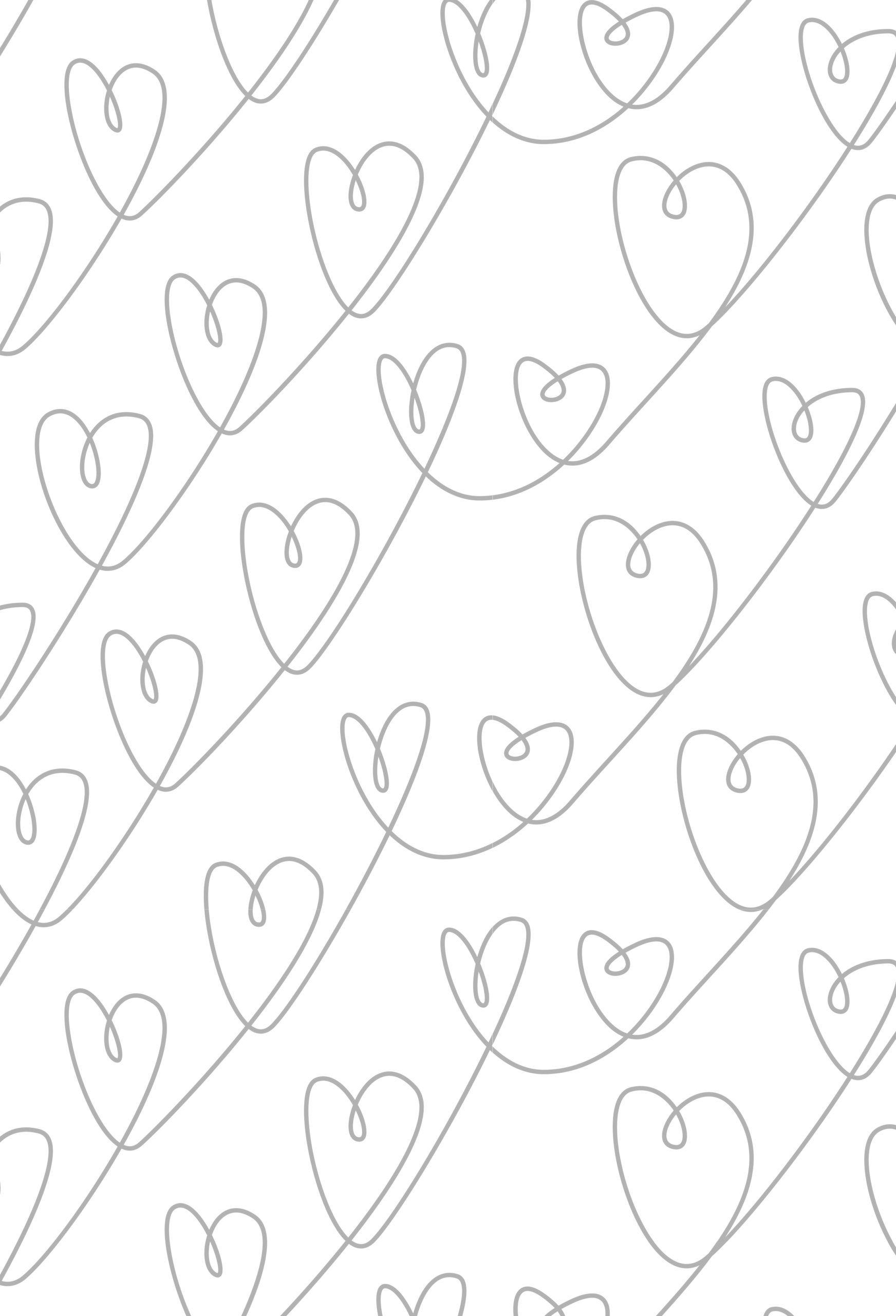 n163_M Papel pintado con diseño de corazón minimalista