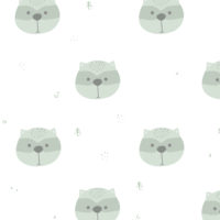 papel pintado infantil mapache verde