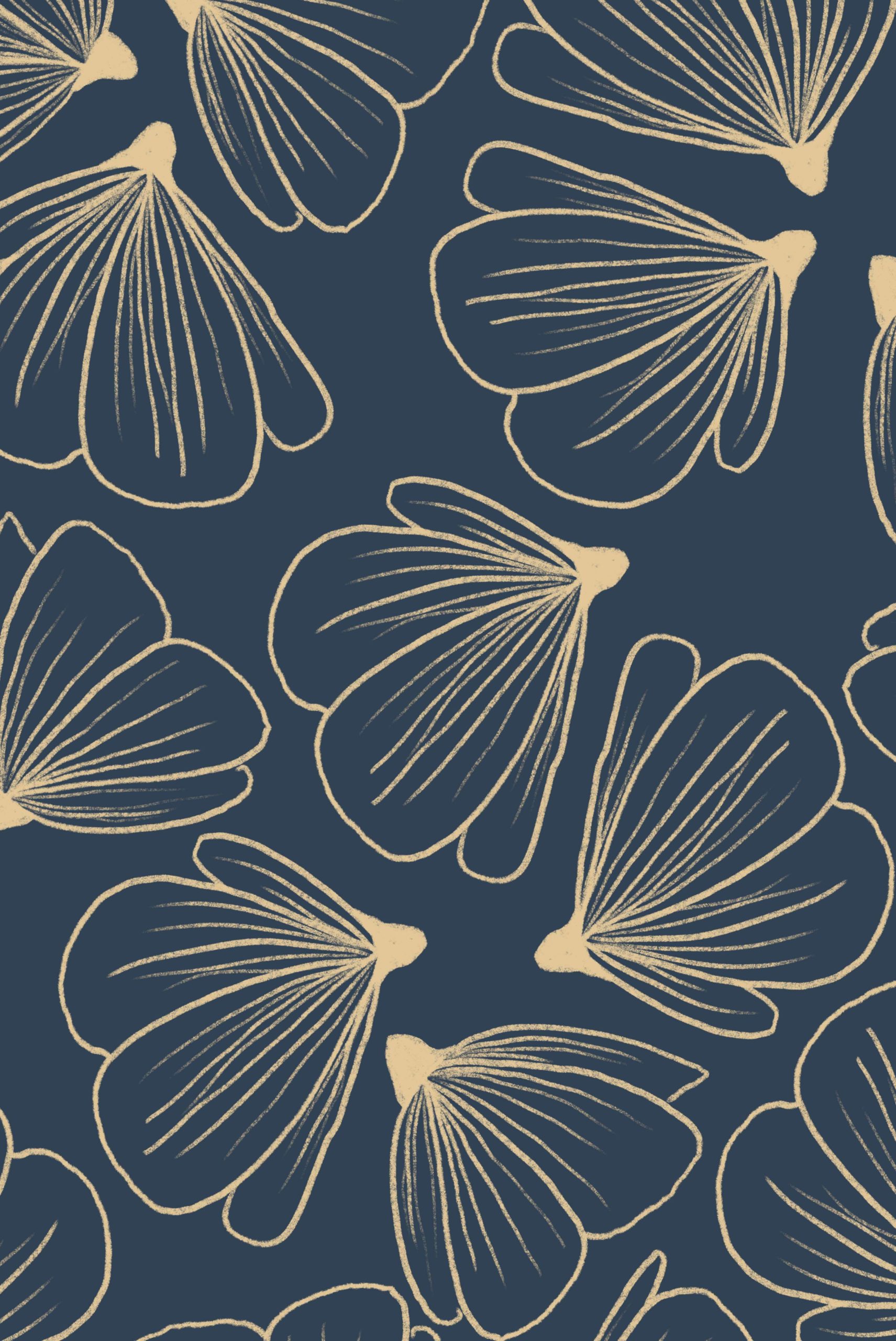Flower Wallpaper N172 on Blue Flower Wallpaper N172 on Blue