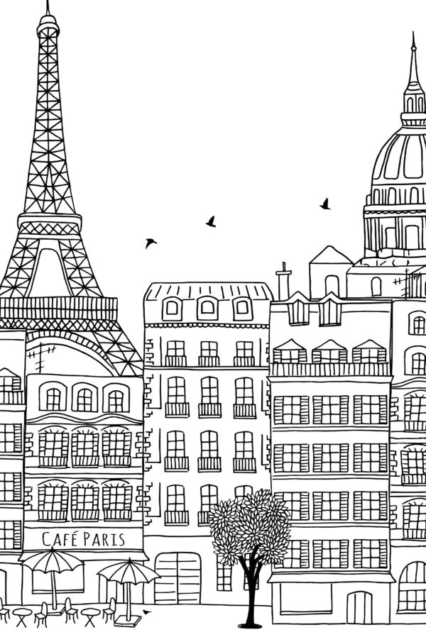 papel pintado n173 diseño París blanco y negro