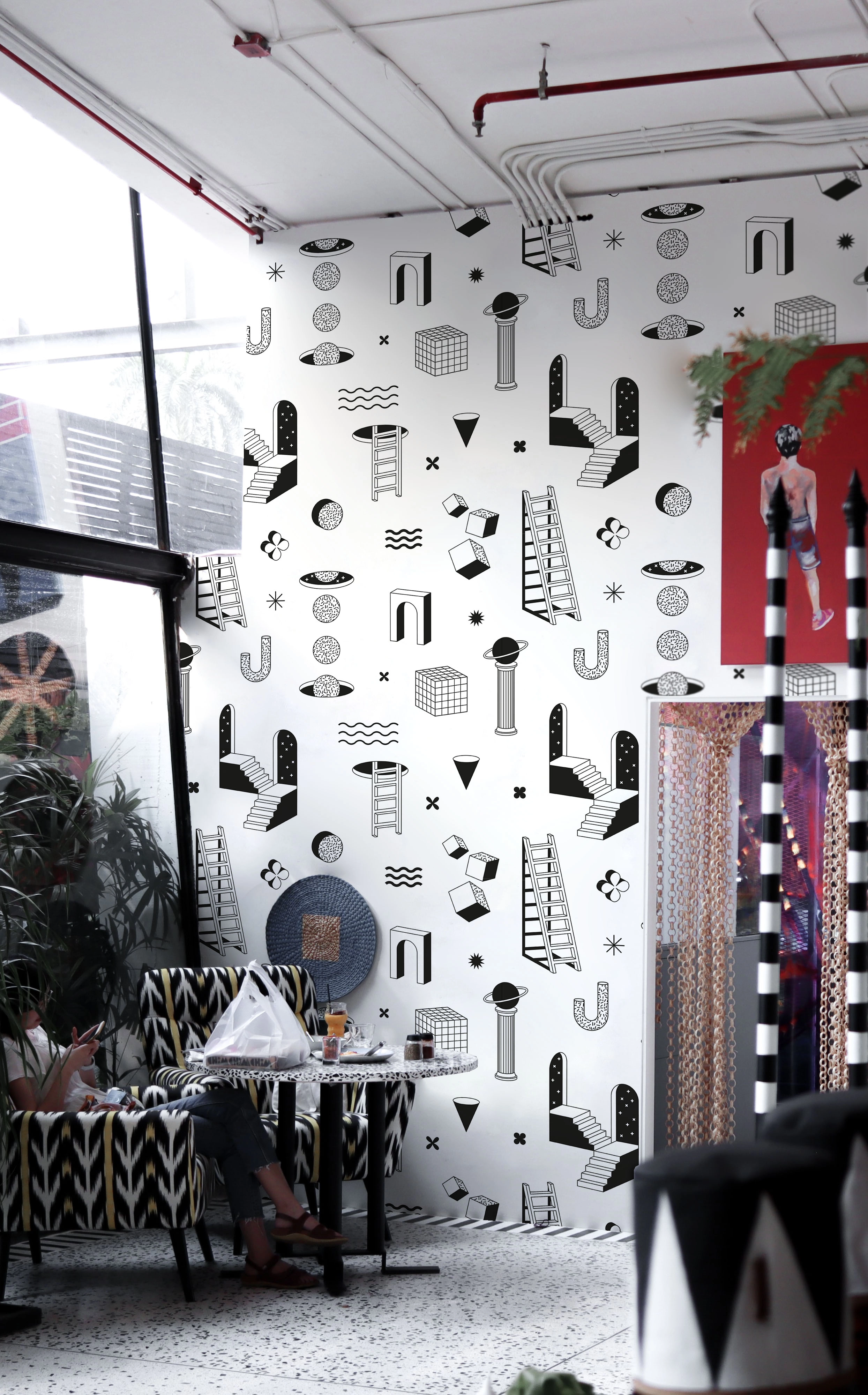 Geometric wallpaper, multiverse space