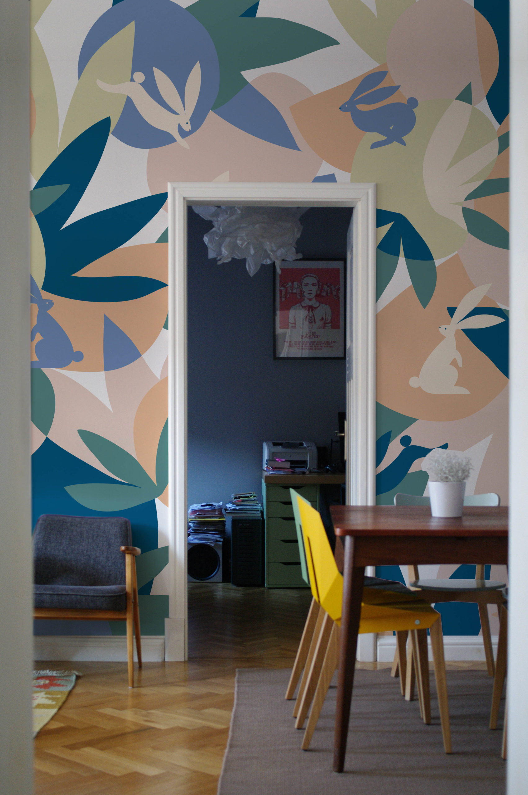 n183_1 papel pintado vegetación formas abstractas