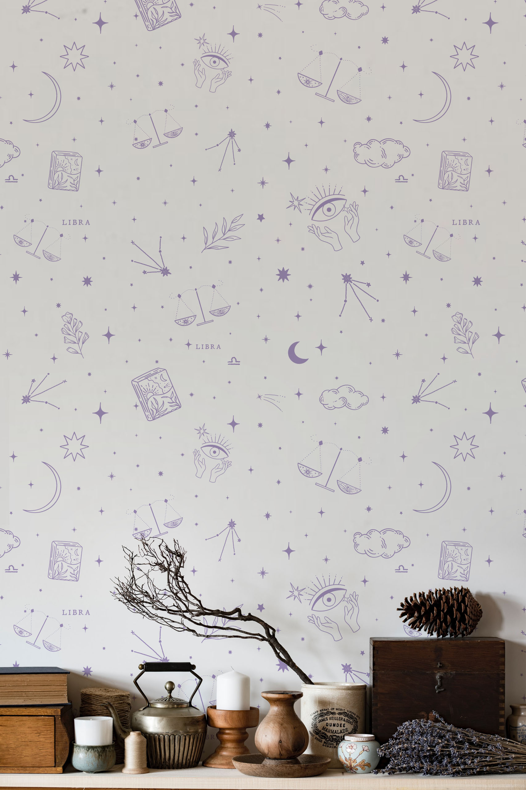 Purple Libra Star Sign Wallpaper N190