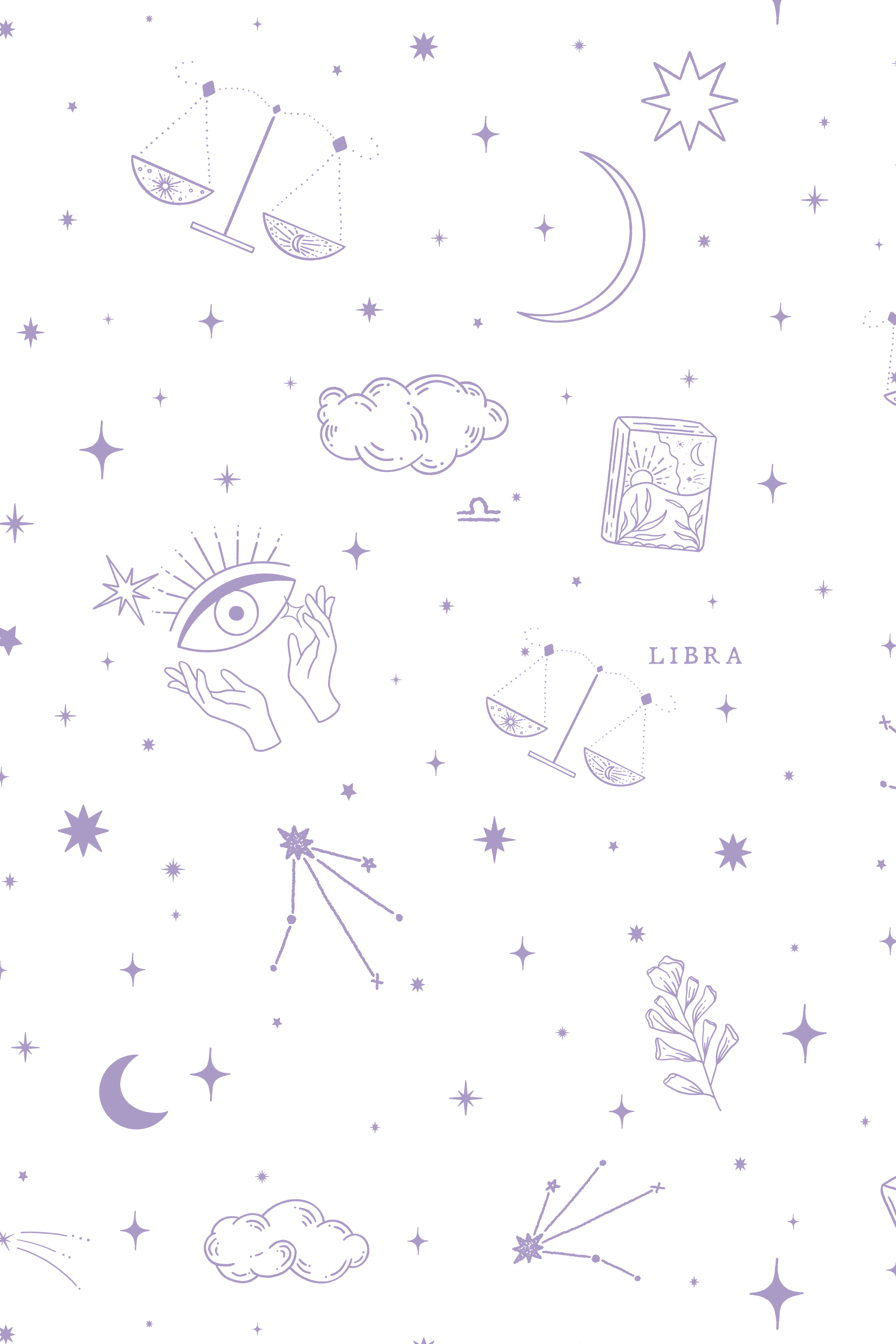 Purple Libra Star Sign Wallpaper N190 Pattern