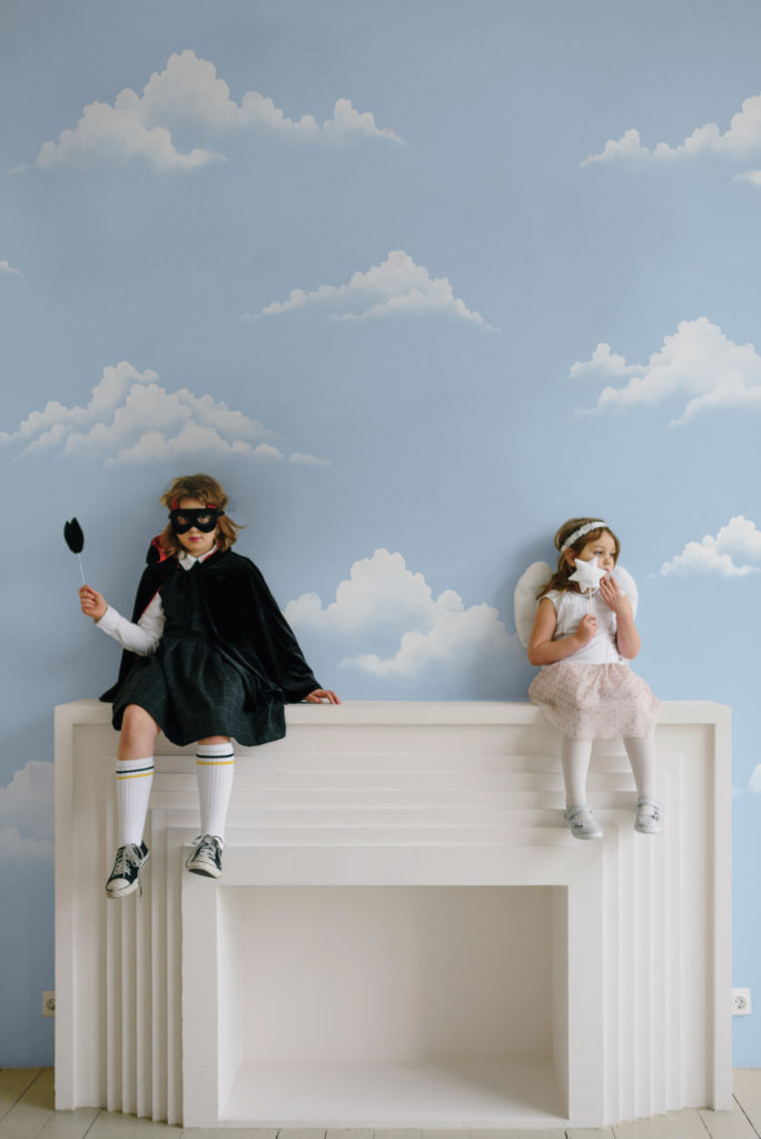 papier peint tête dans les nuages