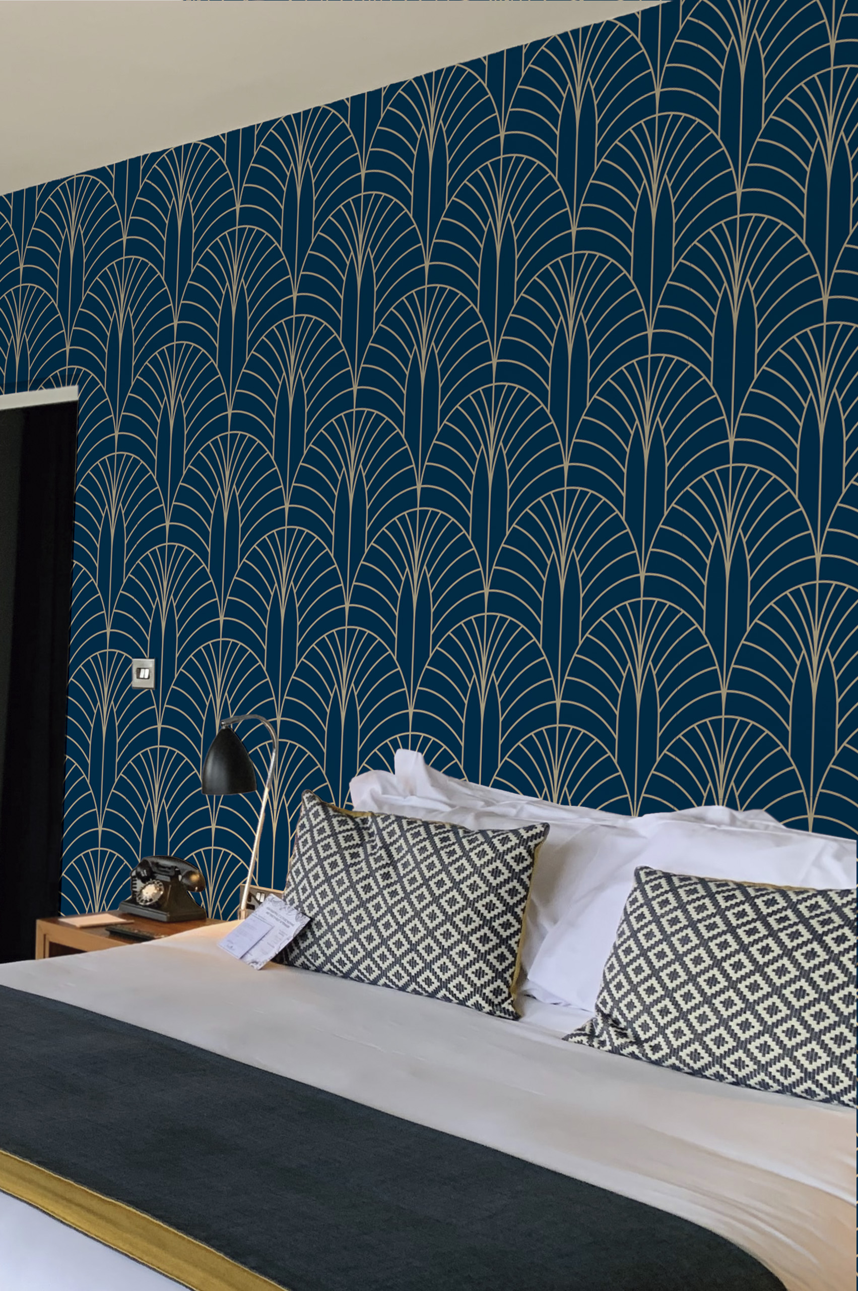 n210-1 papel pintado de palmeras azules