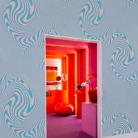 N212 Psychedelic Blue Public Space Wallpaper