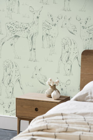 papel pintado verde bambi