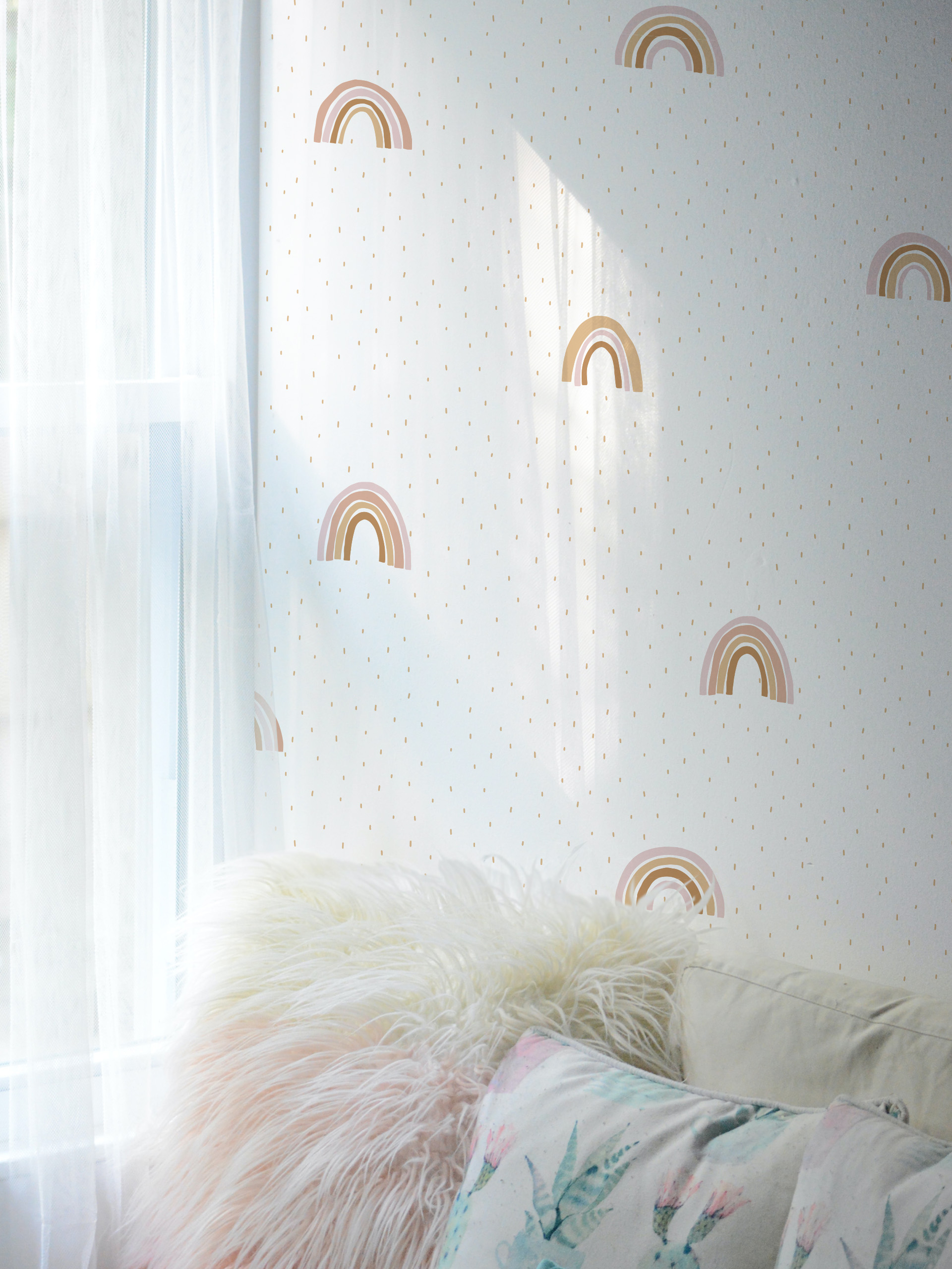 Papel pintado N214 terracota arco iris minimalista Papel pintado N214 terracota arco iris minimalista