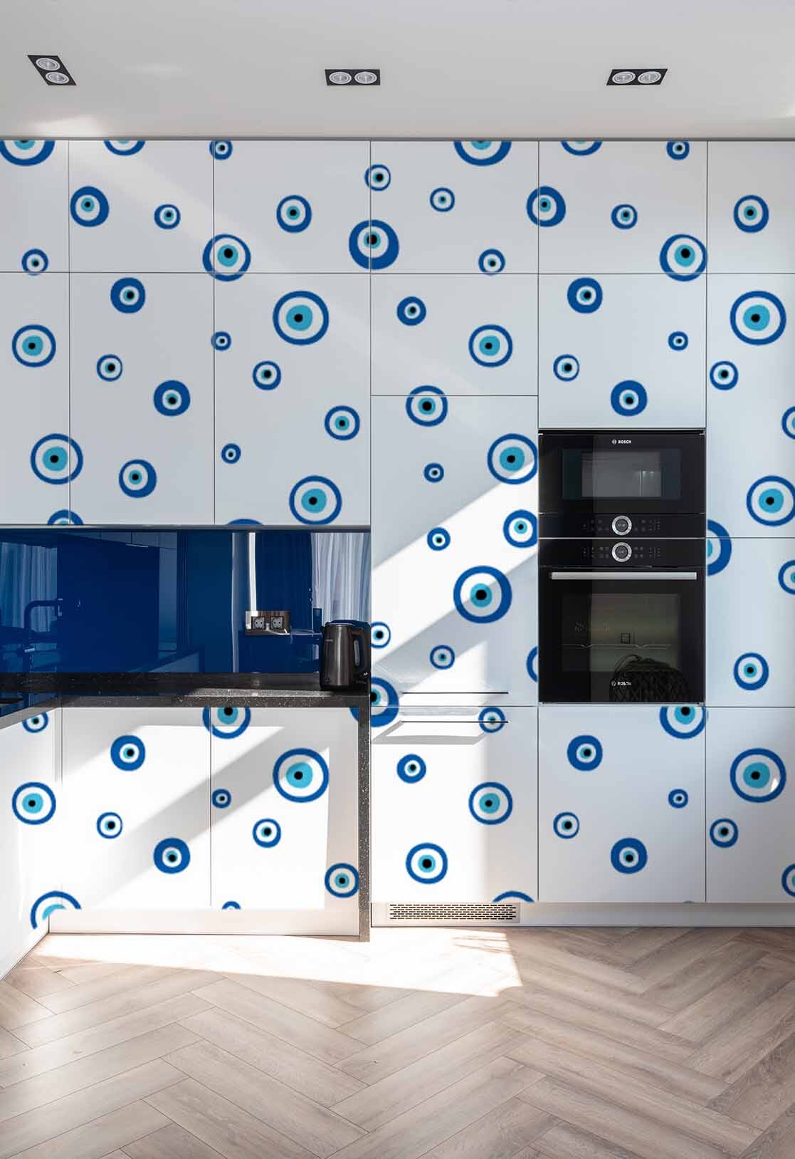 papier peint nazar n238 bleu cuisine