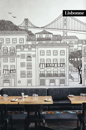Papel pintado de Lisboa en blanco y negro