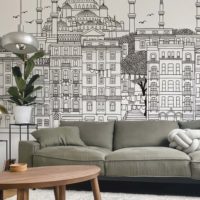 Istanbul wallpaper in black and white