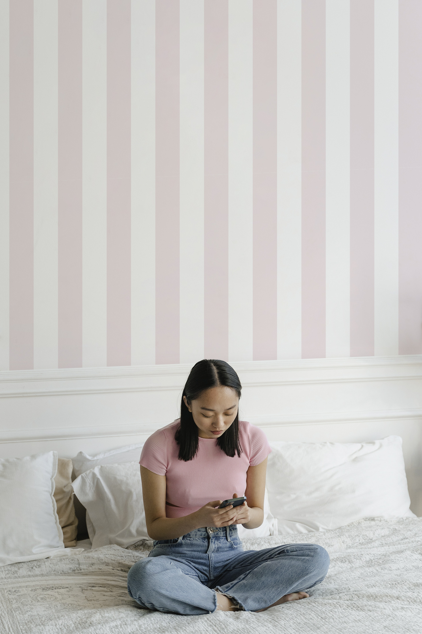 Wallpaper n233 Pink Marshmallow Bedroom