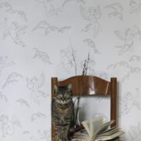 Wallpaper n250 Cupid white and grey chair