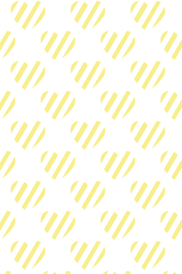 papier peint n296 coeurs rayures jaune motif