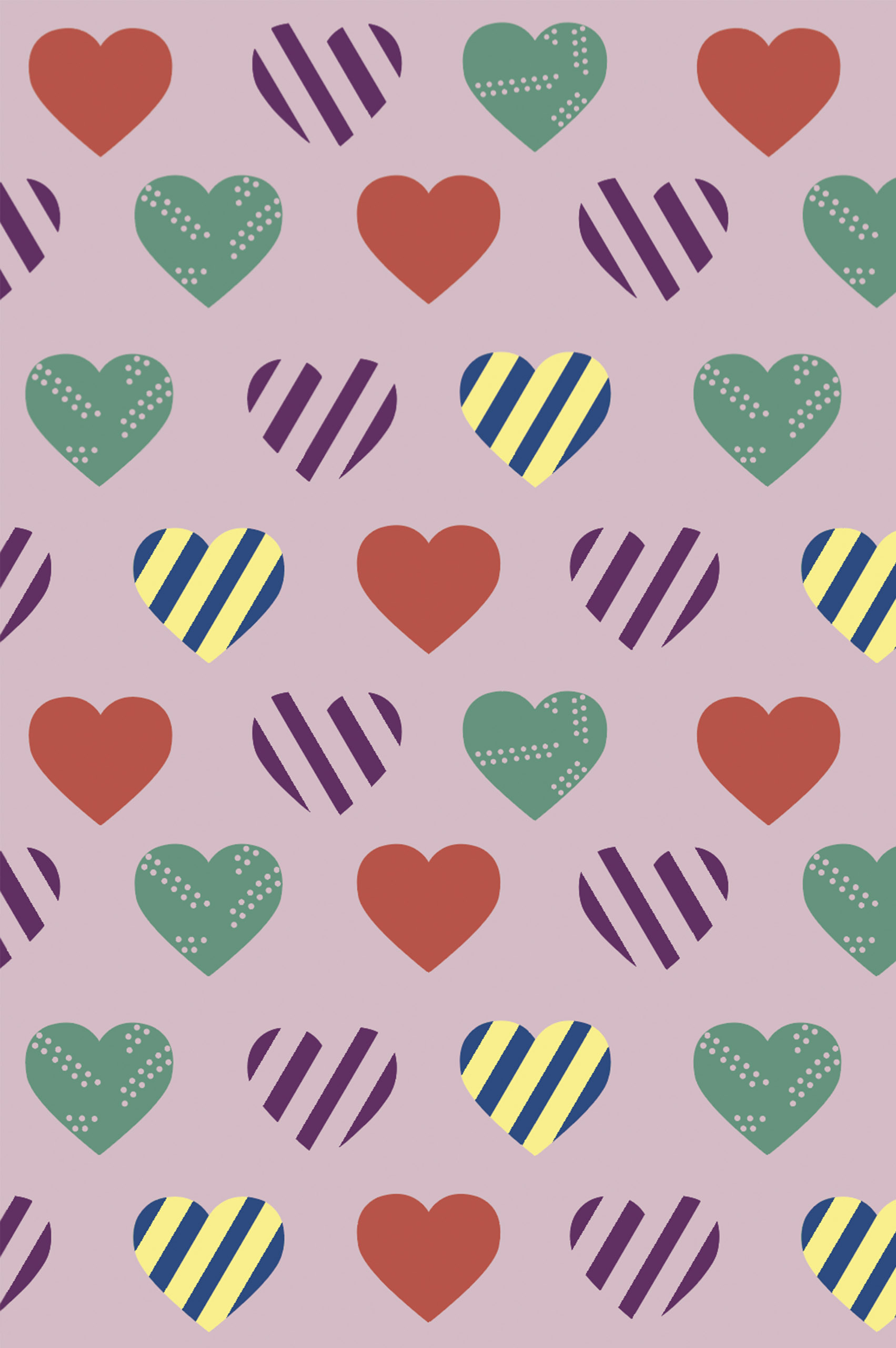 n297 papier papier peint 297 passion coeurs multicolores fond rose motif