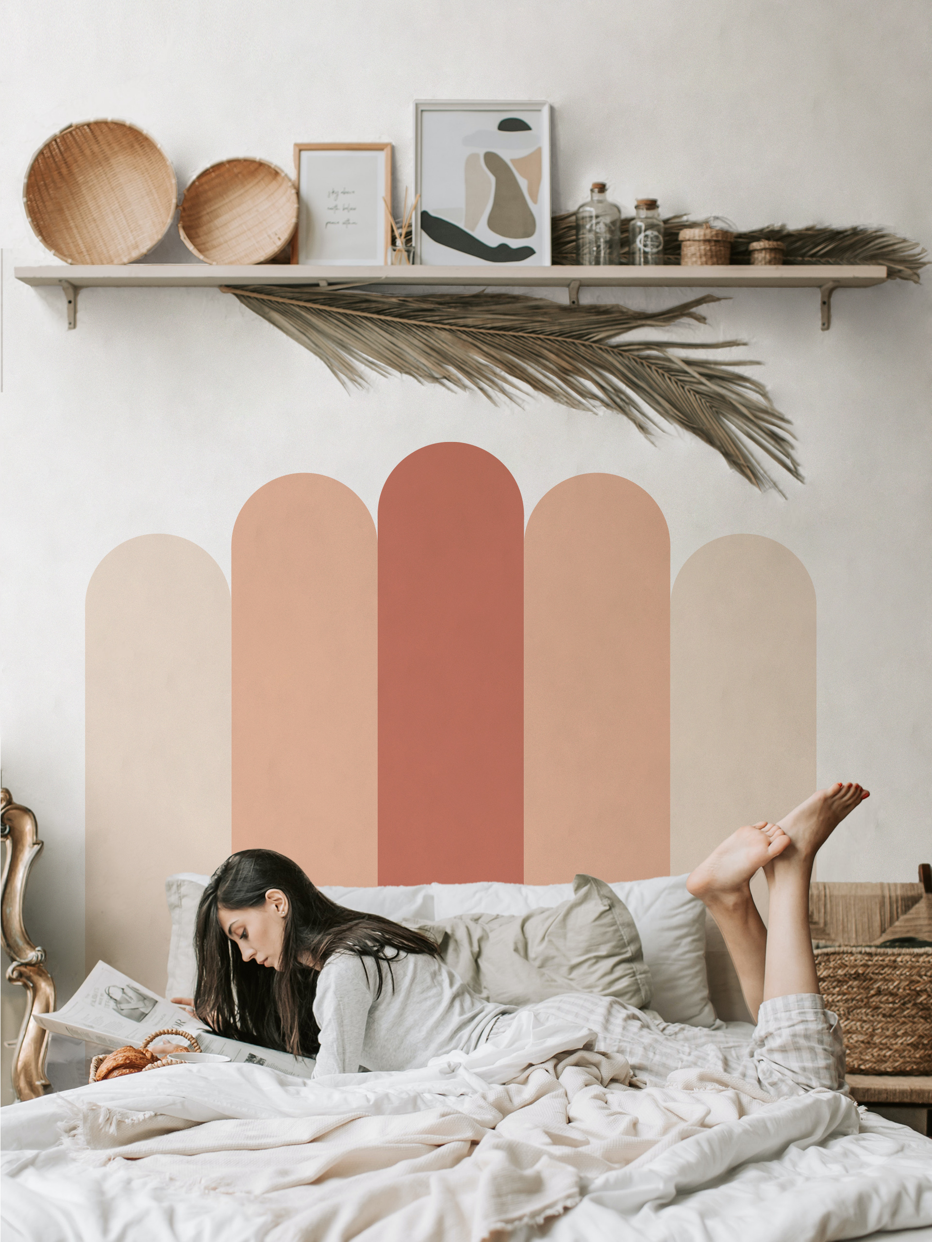 Papier peint tête de lit aux couleurs automnales